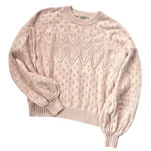 New NWOT Women’s Joie “Phillipa” Cotton & Cashmere Eyelet Pointelle Knit Sweater